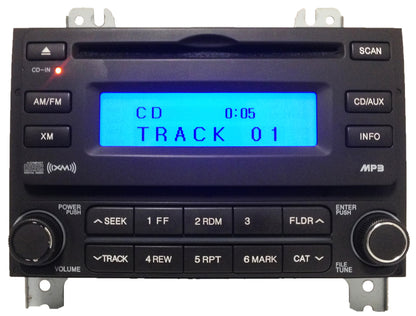 07 08 Hyundai ELANTRA Radio XM Satellite MP3 CD Player Black 96160-2H1519K