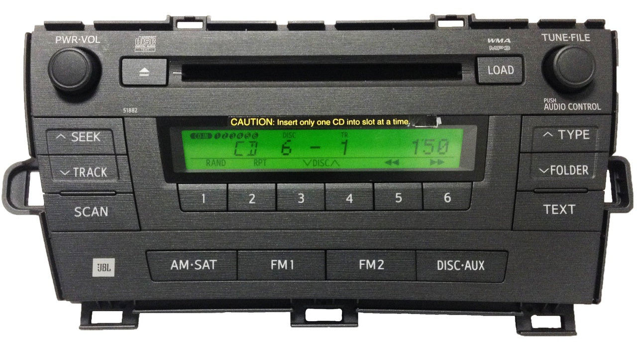 TOYOTA Prius Radio Stereo 6 Disc Changer CD Player 51882 JBL SAT MP3 2010 2011