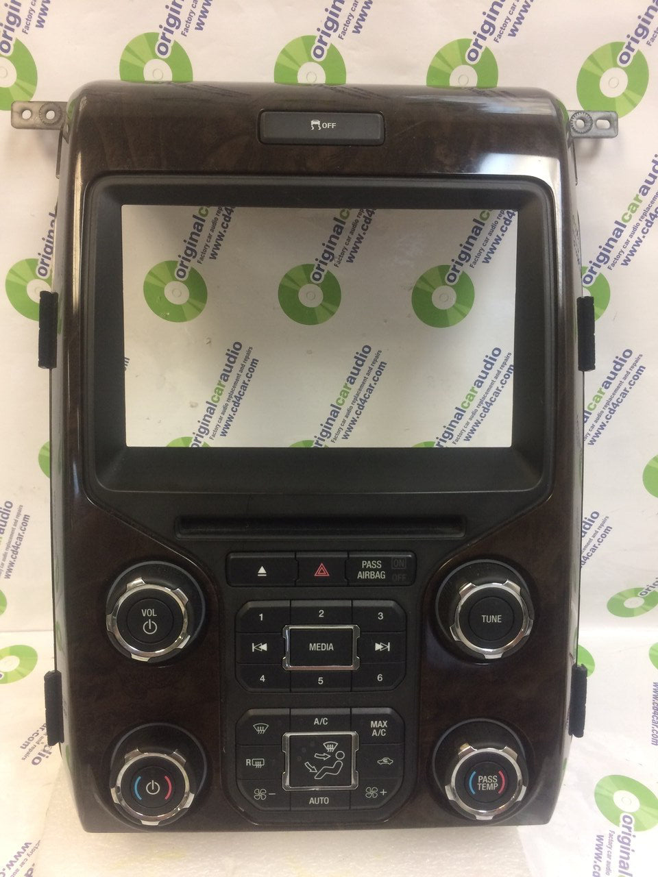 2012 - 2014 Ford F150 OEM 8" Touch Screen Display Bezel and Radio Control Pannel ONLY  Dark Woodgrain