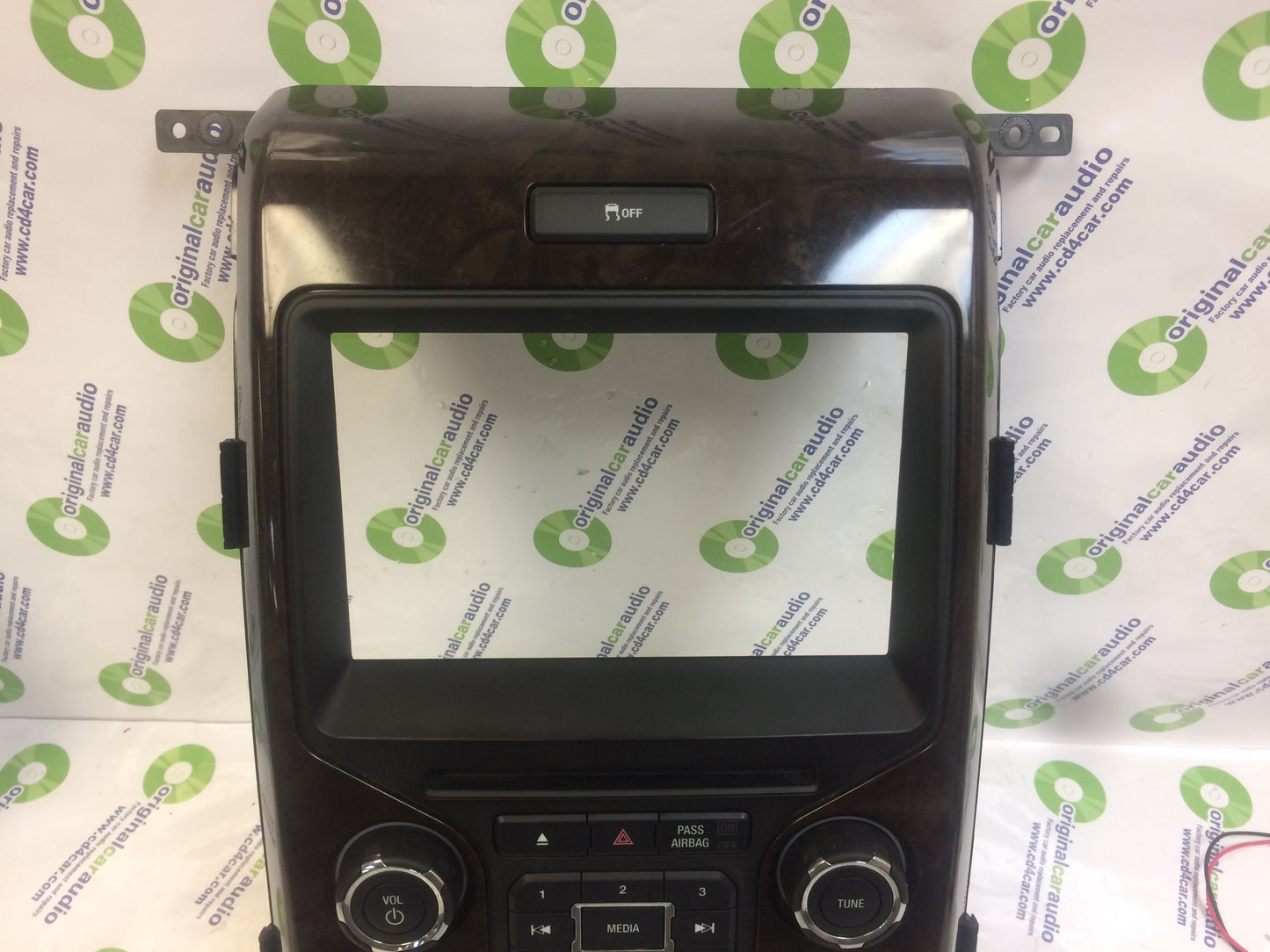 2012 - 2014 Ford F150 OEM 8" Touch Screen Display Bezel and Radio Control Pannel ONLY  Dark Woodgrain