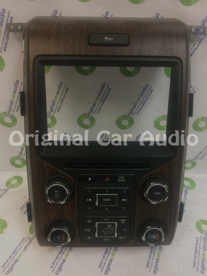 2012 - 2014 Ford F150 OEM 8" Touch Screen Display Bezel and Radio Control Pannel ONLY  Light Woodgrain