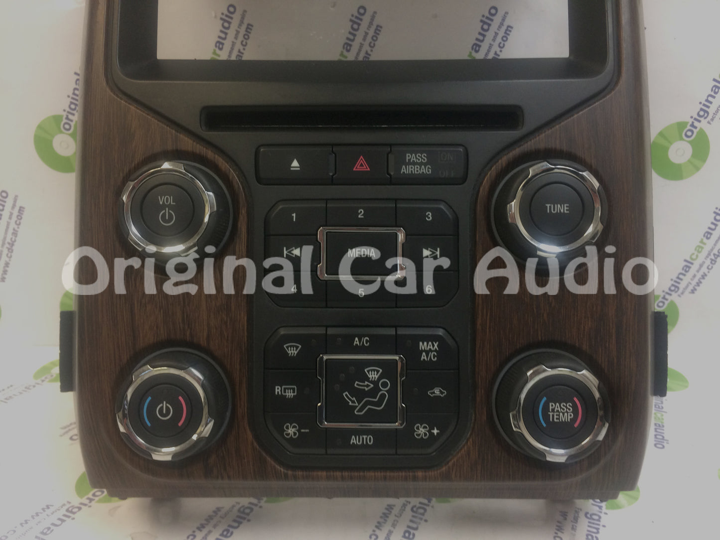 2012 - 2014 Ford F150 OEM 8" Touch Screen Display Bezel and Radio Control Pannel ONLY  Light Woodgrain