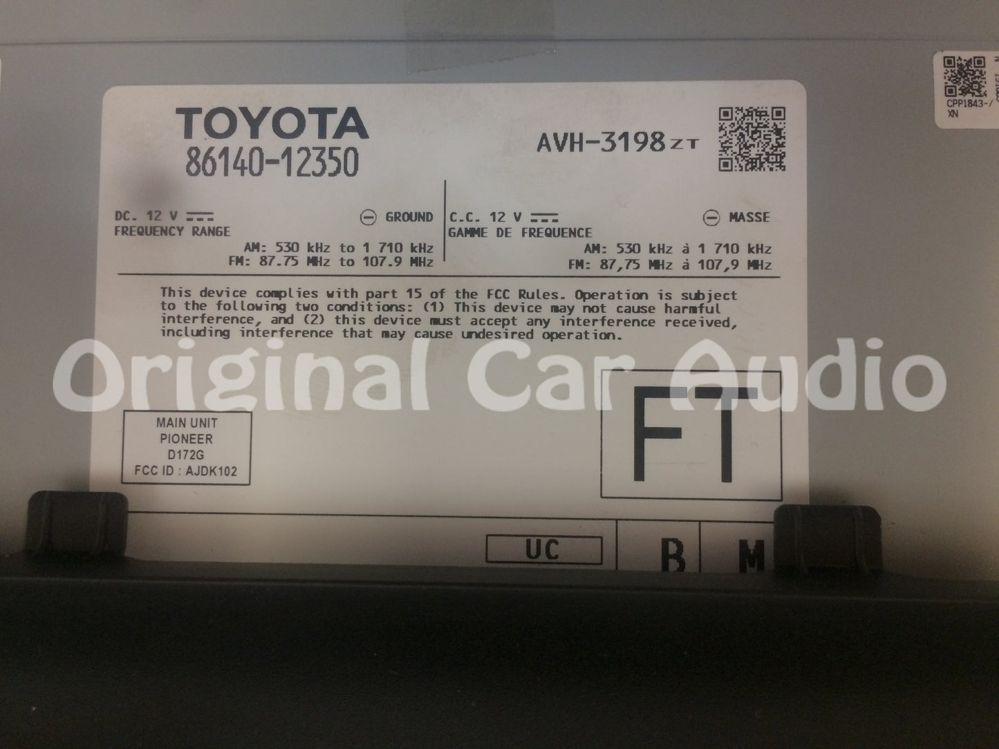 2020 Toyota Corolla OEM Multi Media Bluetooth Car Play Radio Receiver with Bezel