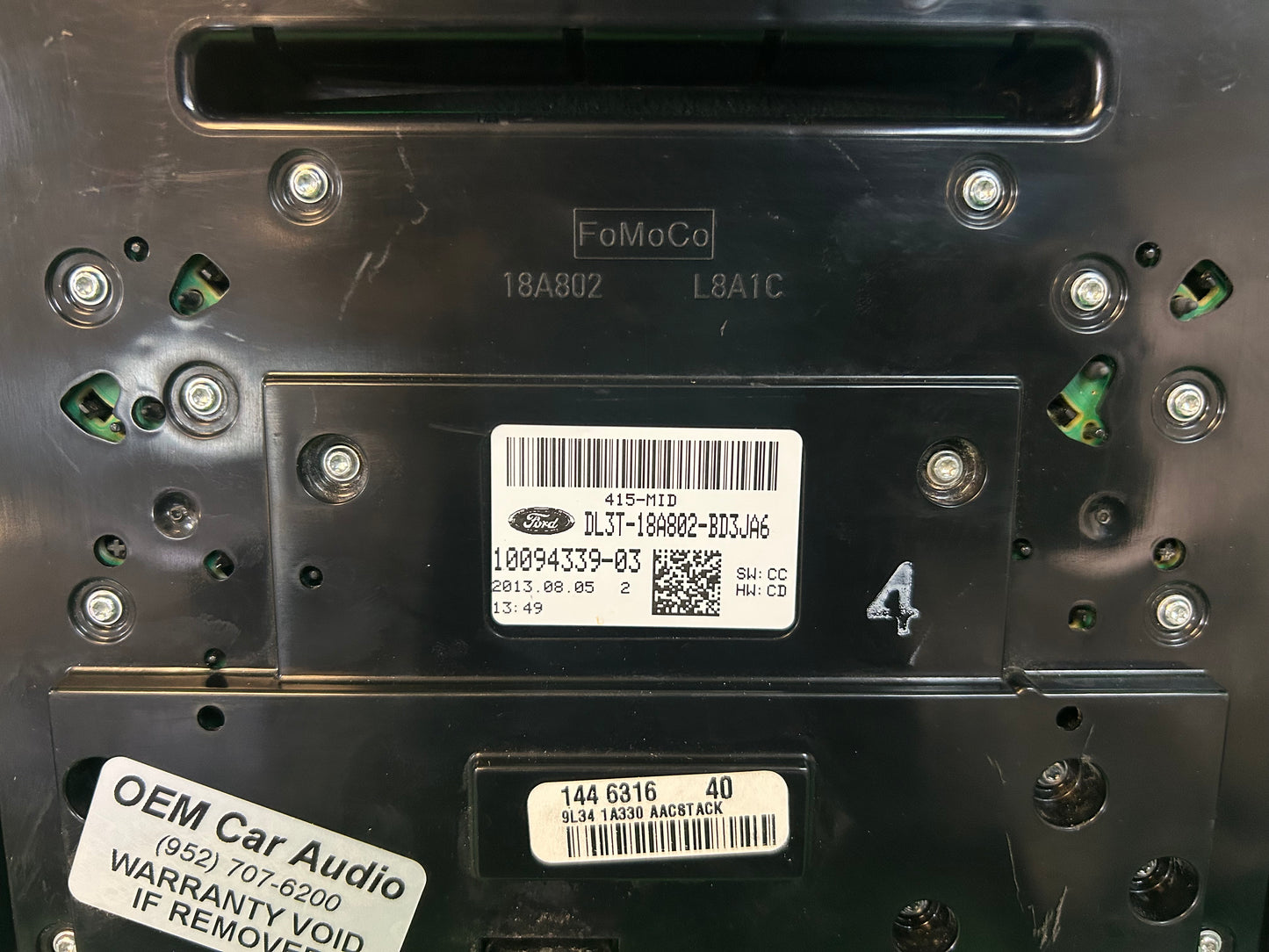 2013 - 2014 F-150 F150 OEM Temp AC Radio Control Panel 4.2' Screen Bezel Only