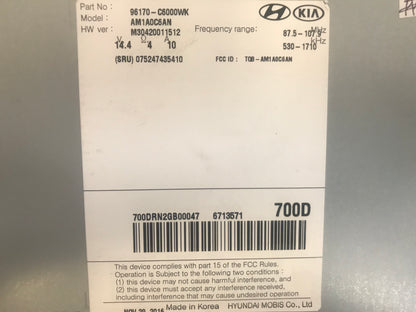 2015  - 2018 Kia Sorento OEM AM FM Radio Sat Bluetooth CD Player Receiver