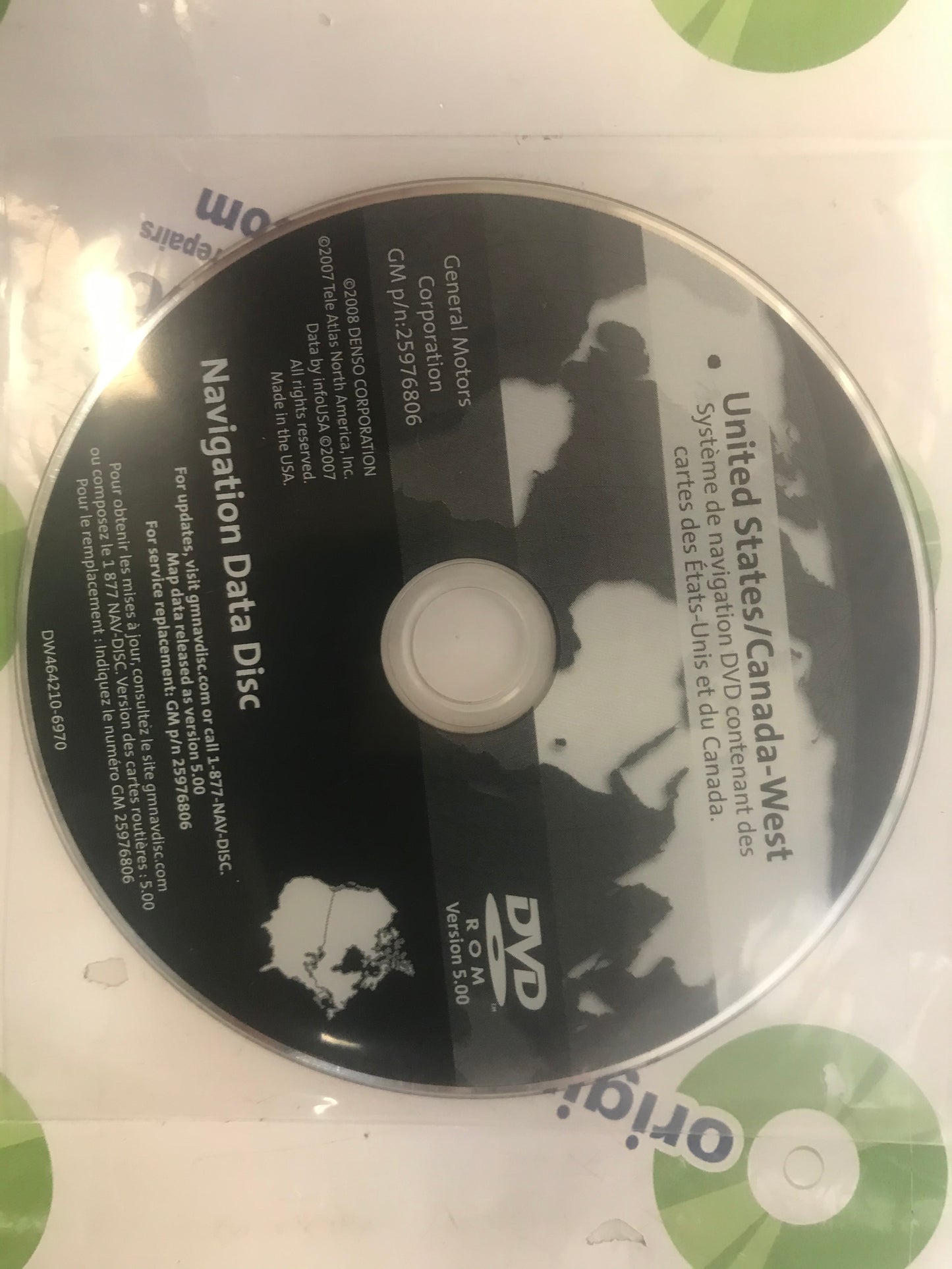 GM Satellite Navigation System GPS DVD Drive Disc 25976806 Version 5.0