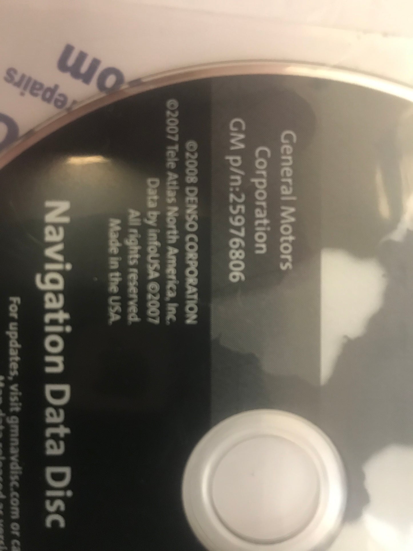 GM Satellite Navigation System GPS DVD Drive Disc 25976806 Version 5.0