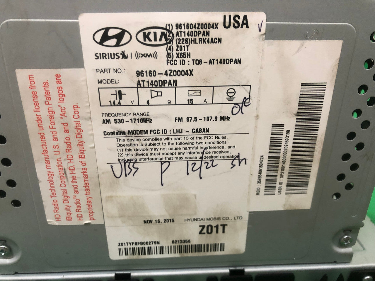 Refurbished 2017-2018 Hyundai Santa Fe radio Receiver touchscreen