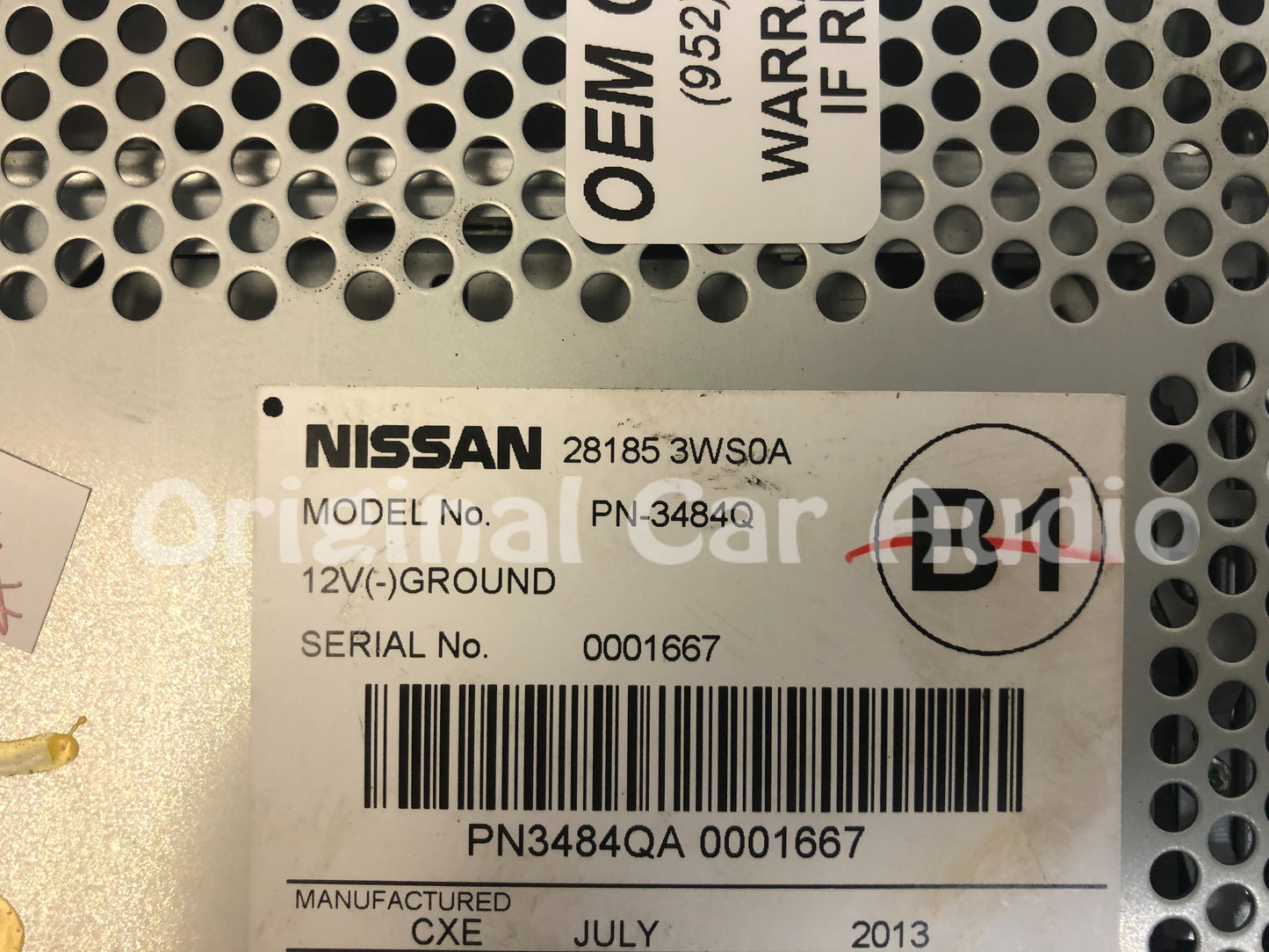 2013 - 2017 Nissan Quest OEM AUX AM FM Single CD Radio 28185 3WS0A