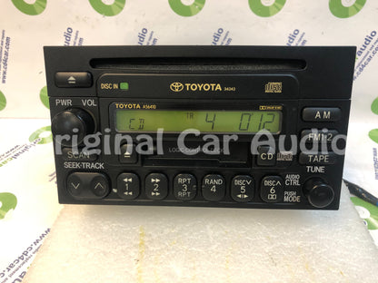 1990 - 2004 TOYOTA 4Runner Avalon Camry Celica Mr2 Sequoia Solara Sienna Tacoma Tundra T100 OEM AM FM Radio Cassette Tape CD Player A56410 34243 Green LCD
