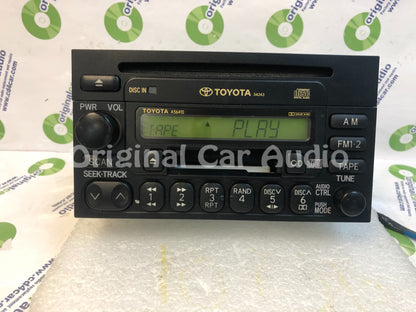 1990 - 2004 TOYOTA 4Runner Avalon Camry Celica Mr2 Sequoia Solara Sienna Tacoma Tundra T100 OEM AM FM Radio Cassette Tape CD Player A56410 34243 Green LCD