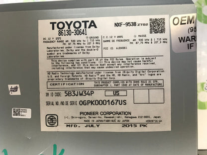 2015 Lexus GS350 OEM Gracenote Navigation XM HD Radio Media Receiver P10824
