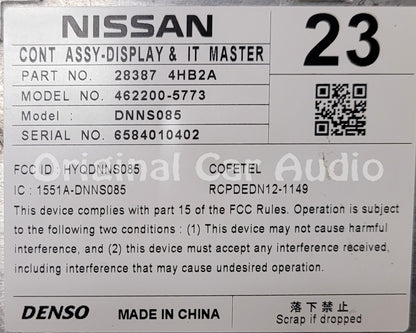 2014 - 2016 Infiniti Q50 OEM Information Multimedia Display Touchscreen
