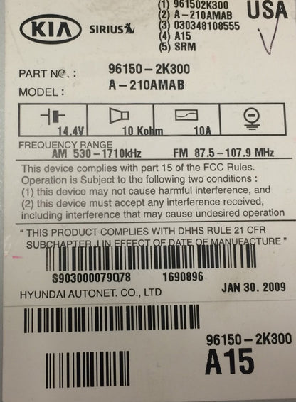 2010 2011 KIA Soul OEM Factory Stereo AM FM XM Radio Bluetooth MP3 CD Player