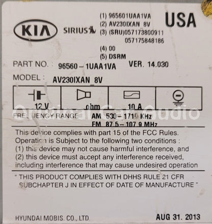 Remanufactured 2014 2015 Kia Sorento OEM Infinity Navigation CD MP3 Sirius Bluetooth Radio Receiver
