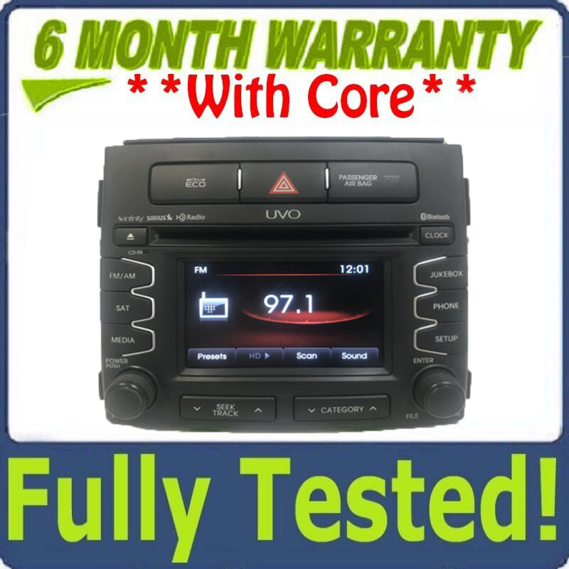 2012 - 2013 Kia Soul OEM UVO Infinity Bluetooth AM FM HD SAT Radio Receiver Black