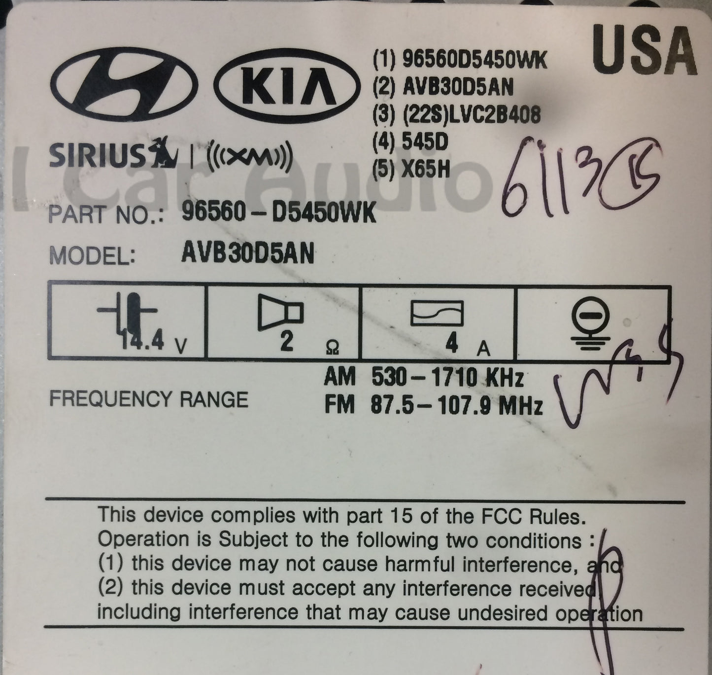 2016 - 2018 Kia Optima OEM Navigation XM AM FM Radio Display Screen w/ CAR PLAY