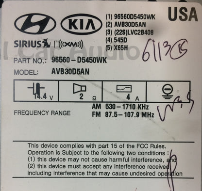 2016 - 2018 Kia Optima OEM Navigation XM AM FM Radio Display Screen w/ CAR PLAY