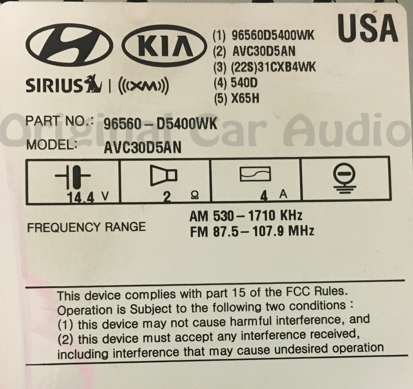 2016 - 2018 Kia Optima OEM JBL Navigation XM AM FM Radio Display Screen w/ CAR PLAY