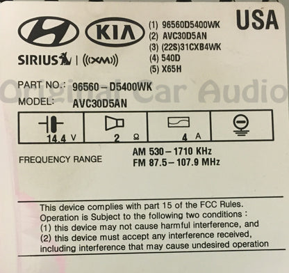 2016 - 2018 Kia Optima OEM JBL Navigation XM AM FM Radio Display Screen w/ CAR PLAY