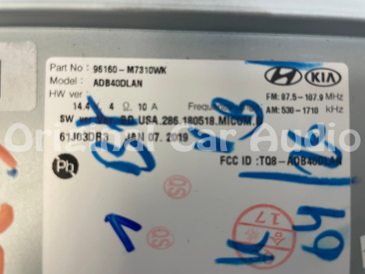 19-21 Kia Forte OEM UVO AM FM XM Android Auto Apple Car Play Radio