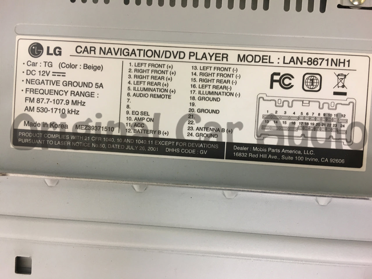2006 - 2011 Hyundai Azera Veracruz OEM LG Navigation CD MP3 SAT Radio Beige