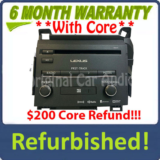 2014 - 2017 LEXUS CT200H OEM XM HD AM FM Radio Gracenote Micro SD Receiver 100279, 100558