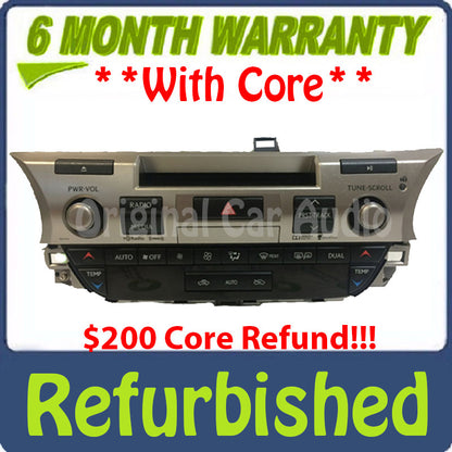 Refurbished 2015 - 2018 Lexus ES300H ES350 OEM Gracenote SAT HD Radio Climate Control Receiver 100476