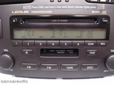 2003 2004 Lexus ES330 ES300 Radio Stereo Tape and 6 Disc Changer CD Player P6838