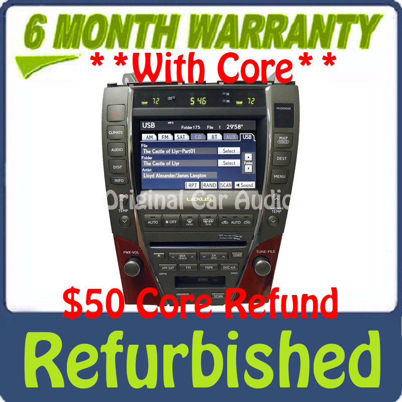 Refurbished 2007 - 2009 Lexus ES350 OEM Radio Navigation 6 CD Changer Climate Control