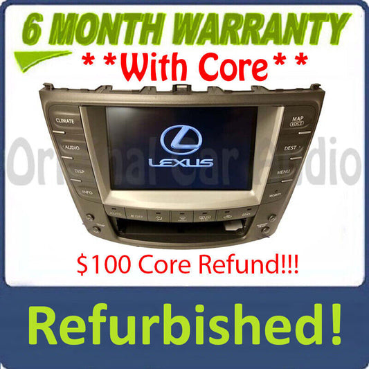 Refurbished 2006 2007 2008 Lexus IS250 IS350 Navigation GPS Monitor Screen with Climate Controls Touch Screen Radio