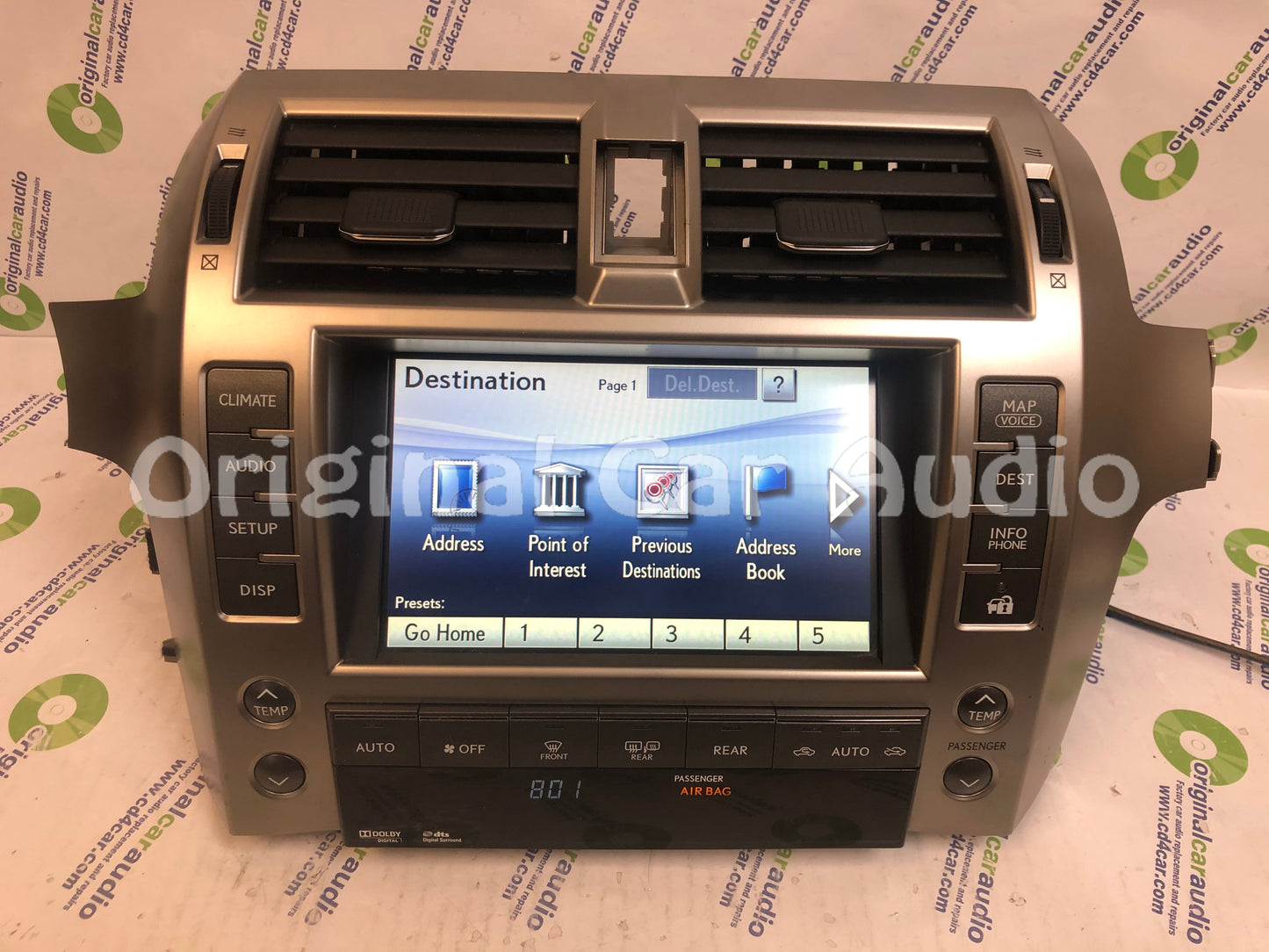 Refurbished 2010 - 2013 Lexus GX460 OEM Climate Control Navigation Touchscreen Information Display