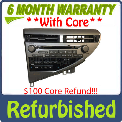 Refurbished 2012-2014 Lexus RX350 RX450H 6 CD Changer AM FM OEM Nav Radio P10163