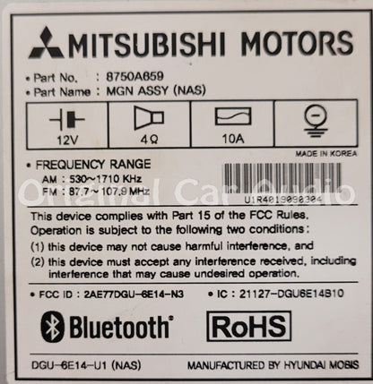 2017 - 2020 Mitsubishi Mirage OEM Bluetooth AM FM Touch Screen Radio CD Player Anroid Auto Apple Carplay