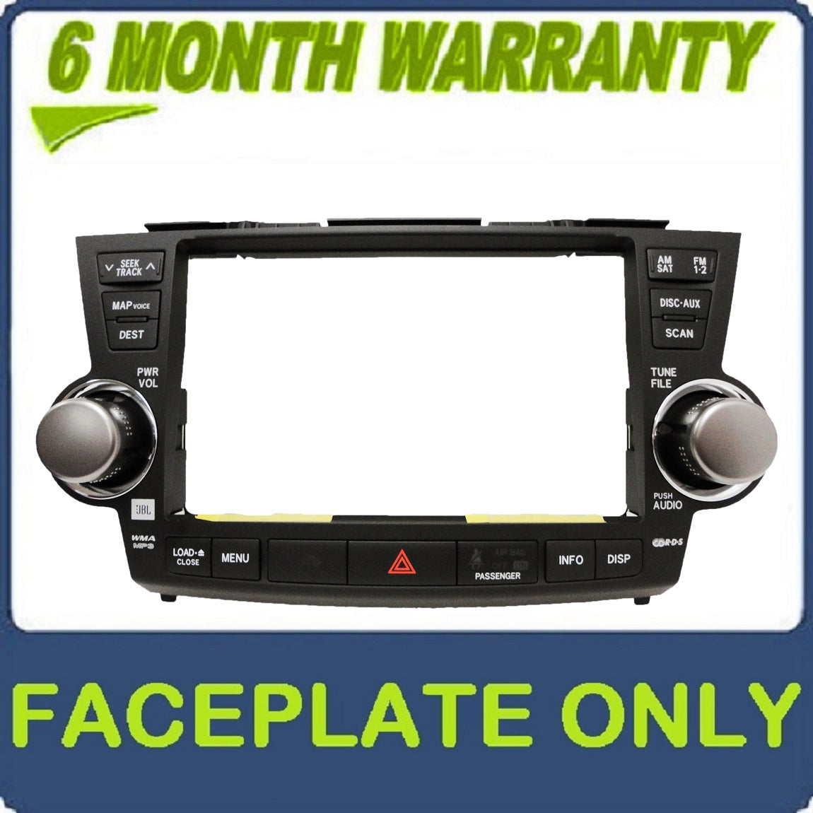NEW 08 09 10 E7014 E7015 E7016 TOYOTA HIGHLANDER Factory JBL Navigation Radio FACEPLATE Replacement 86121-48310 2008 2009 2010