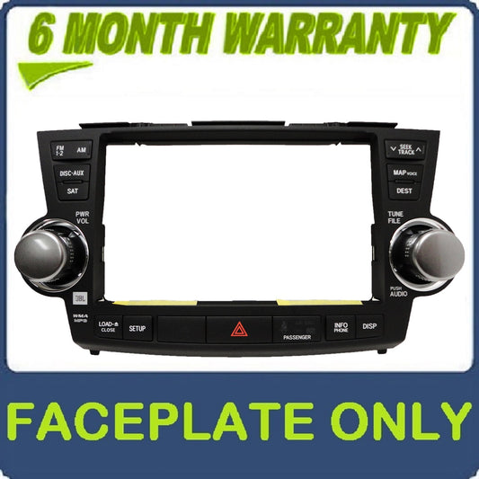 NEW 11 12 13 E7033 TOYOTA HIGHLANDER Factory JBL Navigation Radio FACEPLATE Replacement 86121-48420 2011 2012 2013