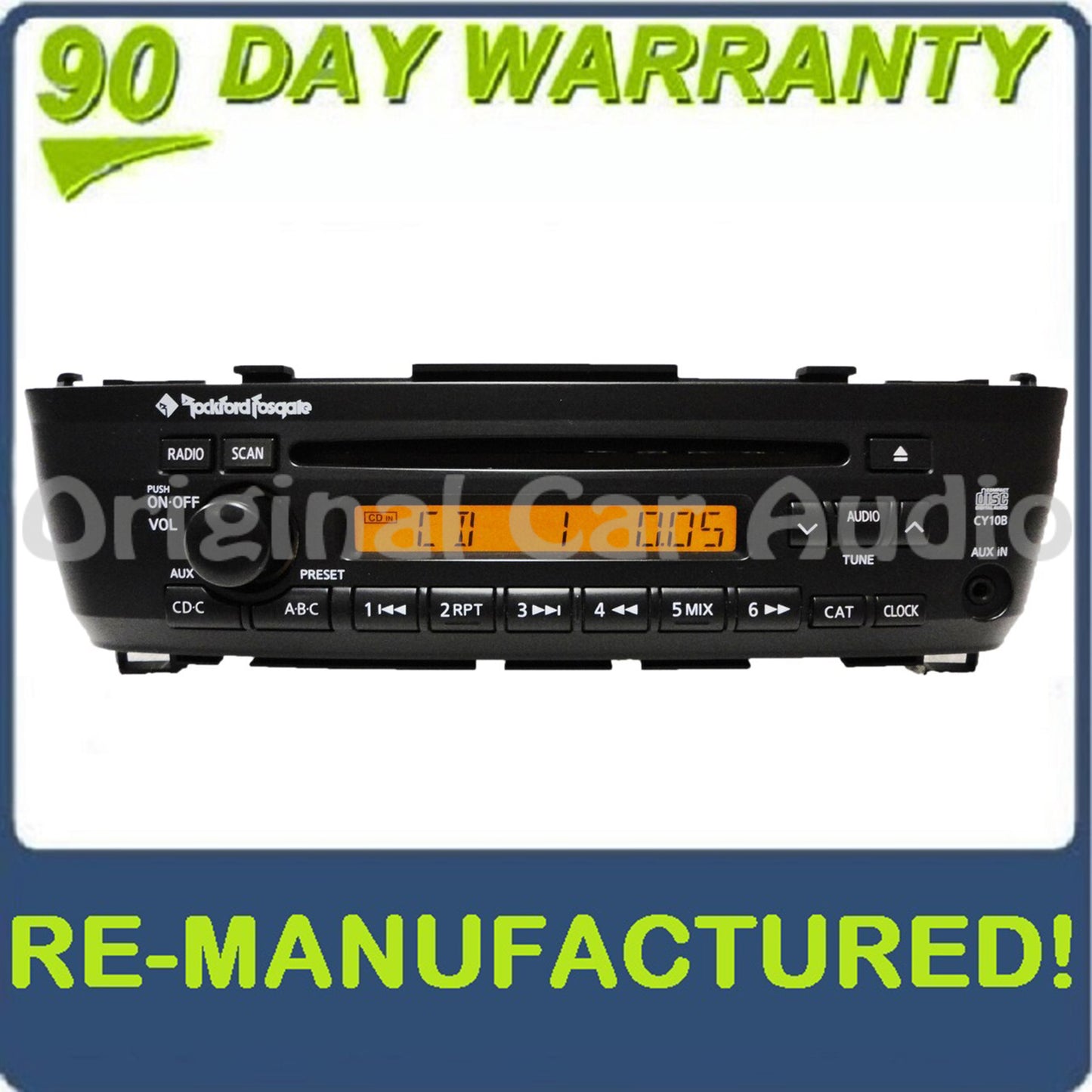 REMANUFACTERED 2000 - 2006 Nissan Sentra OEM AM FM ROCKFORD FOSGATE Radio Stereo Single CD Player AUX Remote Changer Controls 9 Speaker System