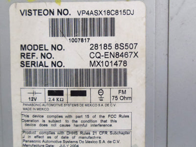 REMANUFACTURED  2004 2005 Nissan Titan Rockford Fosgate Radio 6 Disc CD Changer 28185-8S507
