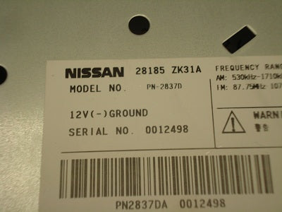 2007 2008 Nissan Maxima OEM Radio MP3 BOSE RDS SAT 6 Disc CD Changer