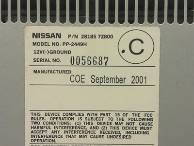 2000 01 02 03 04 Nissan XTERRA Frontier Radio CD Player