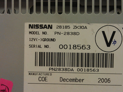 Nissan Maxima Radio CD Player Aux 28185-ZK30A 2007-2008