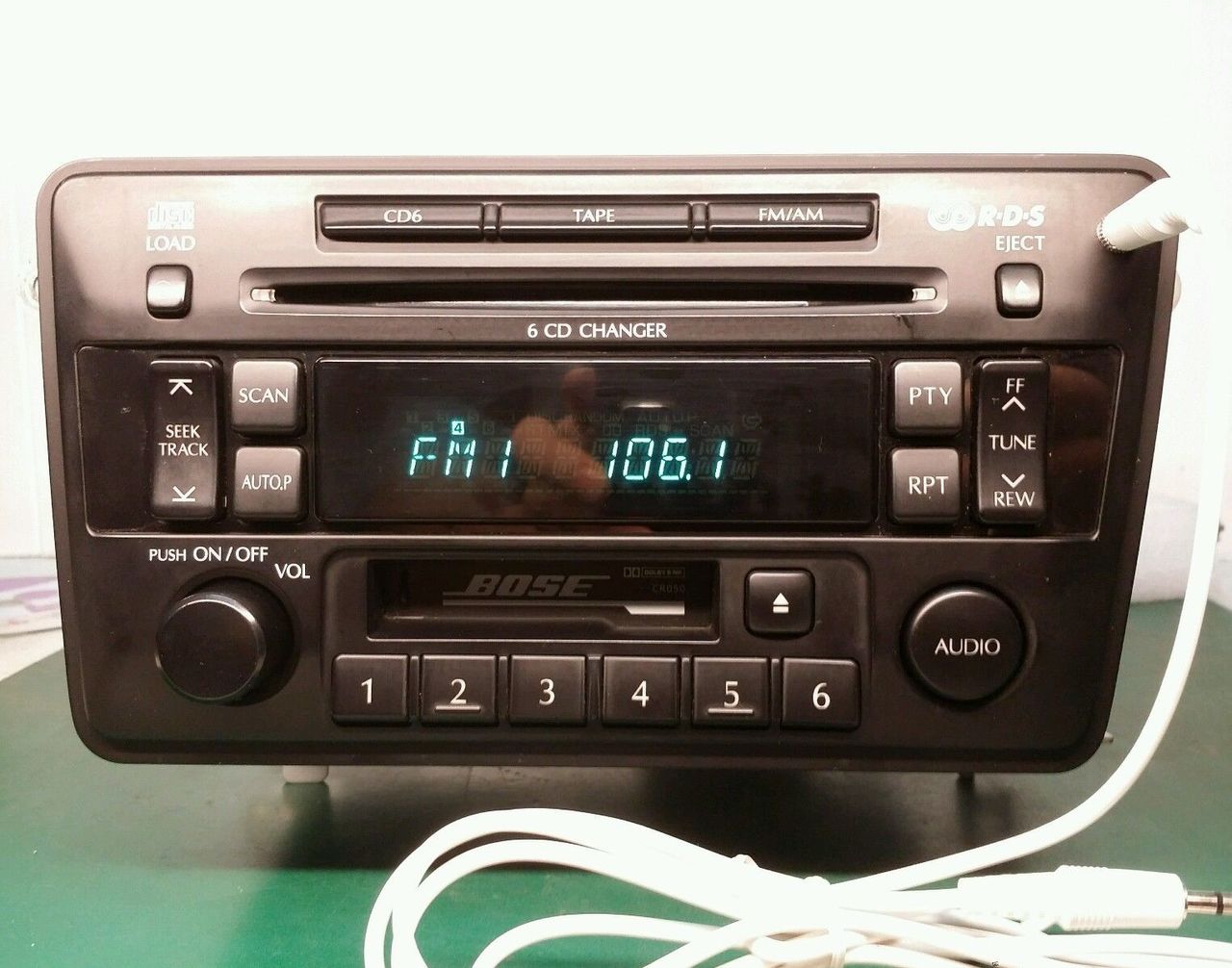Refurbished 2001 - 2003 Nissan Infiniti OEM BOSE Radio 6 Disc Changer Tape Cassette CD W/ AUX Player PN-2439N CR050