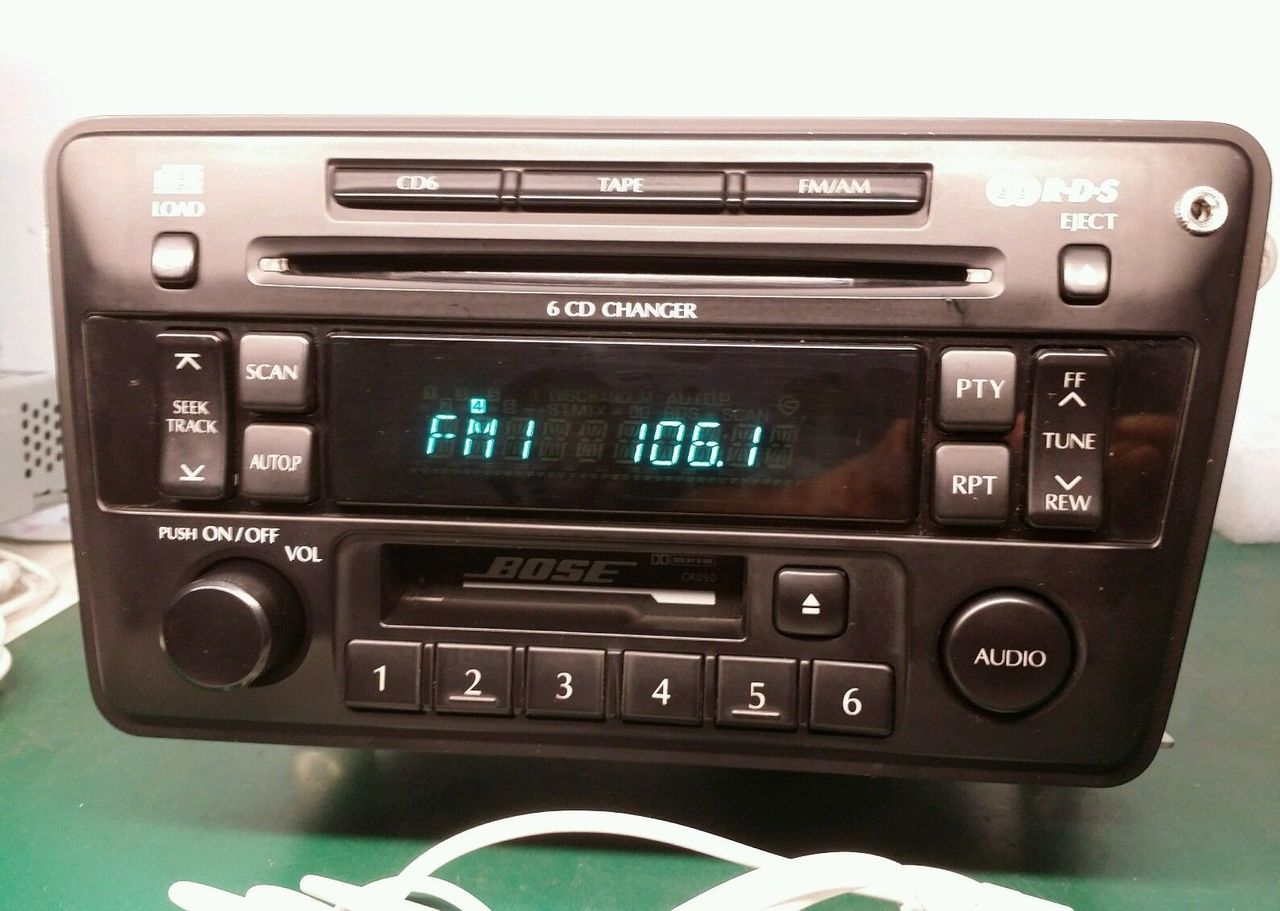 Refurbished 2001 - 2003 Nissan Infiniti OEM BOSE Radio 6 Disc Changer Tape Cassette CD W/ AUX Player PN-2439N CR050