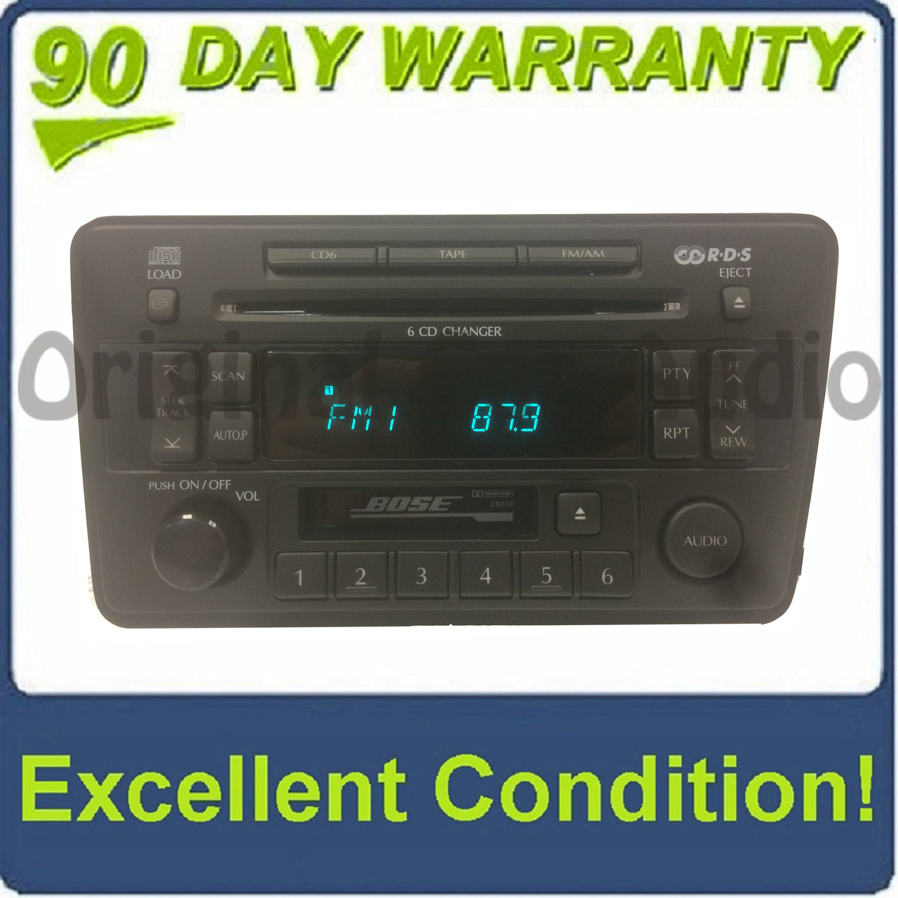 2001 - 2003 Nissan Infiniti OEM BOSE Radio 6 Disc Changer Tape Cassette CD Player PN-2439N CR050