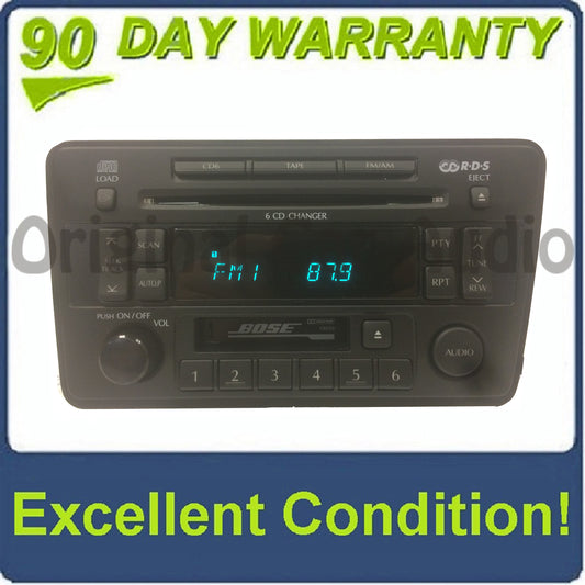 2001 - 2003 Nissan Infiniti OEM BOSE Radio 6 Disc Changer Tape Cassette CD Player PN-2439N CR050
