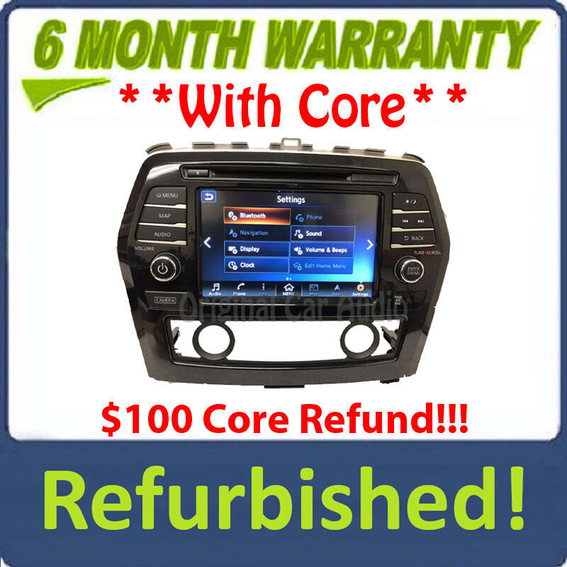 Refurbished 2016 - 2018 Nissan Maxima OEM NON-BOSE Touch Screen Navigation AM FM XM Receiver CAR PLAY