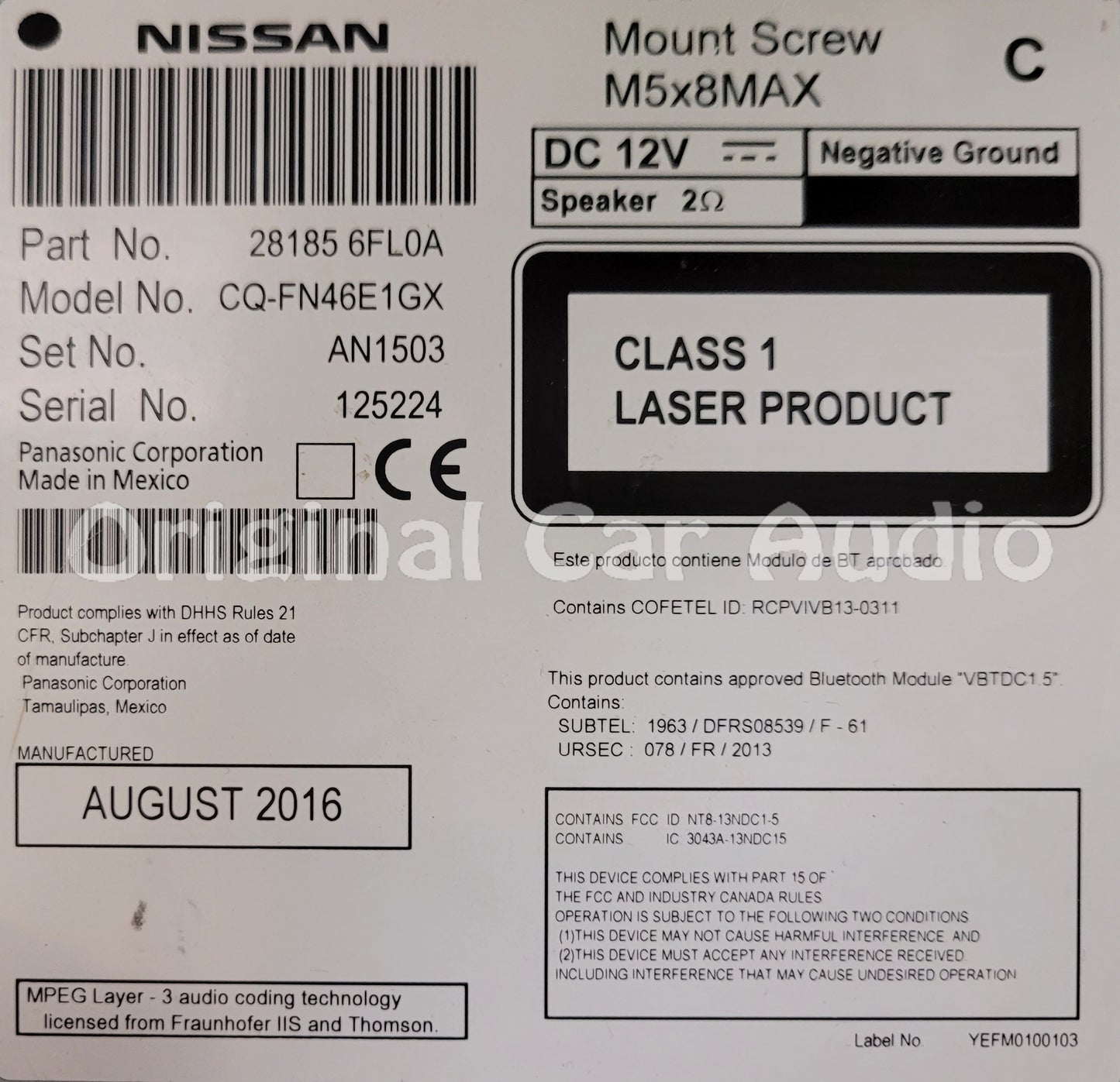 2017 - 2019 Nissan Rogue OEM AM FM XM Radio CD Player Receiver