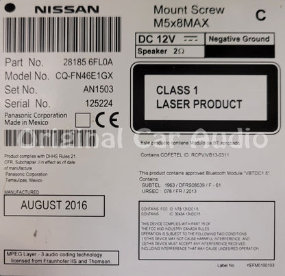 2017 - 2019 Nissan Rogue OEM AM FM XM Radio CD Player Receiver