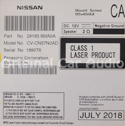 2017 - 2018 Nissan Rogue Sport OEM AM FM XM Radio CD Player