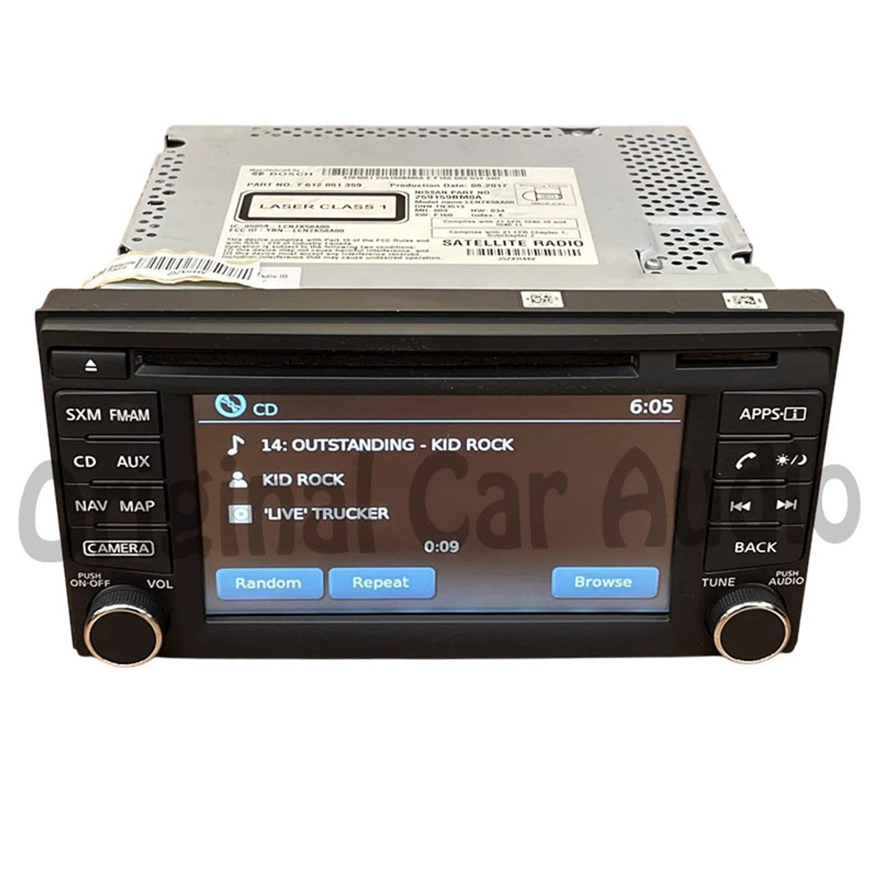 Refurbished 2019 - 2021 Nissan Frontier Radio Audio Video Equipment receiver, AM-FM-CD, w/Rockford Fosgate